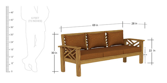 Hamilton Sofa Set in Natural Teak Finish